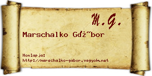 Marschalko Gábor névjegykártya