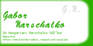 gabor marschalko business card